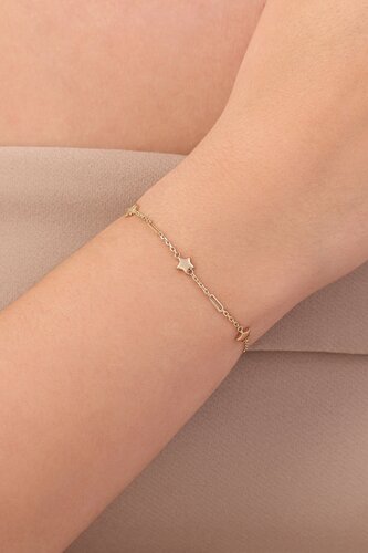 Sıralı Yıldız Ataç Zincirli Bileklik