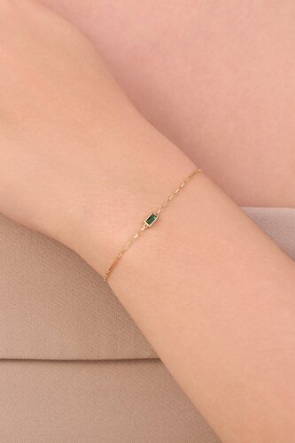 Mini ATAÇ ZÜMRÜT BAGET TAŞLI BİLEKLİK