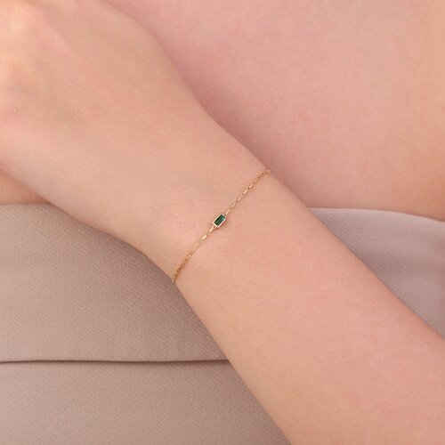 Mini ATAÇ ZÜMRÜT BAGET TAŞLI BİLEKLİK