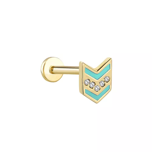 MAVİ MİNELİ OK TRAGUS KÜPE