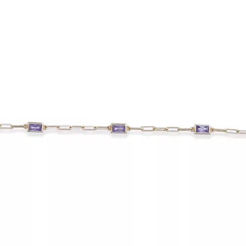 Ametist Renkli Taşlı Bileklik