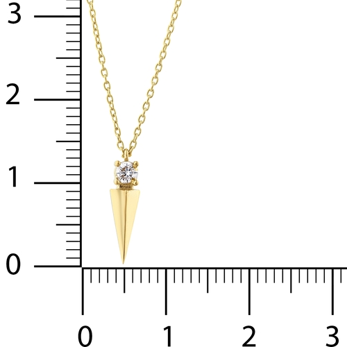 Kare Taşlı Uzun Piramit Kolye