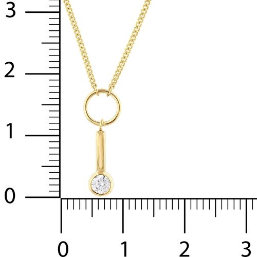 Yuvarlak Taşlı Çubuklu Aynalı Zincir Halkalı Kolye