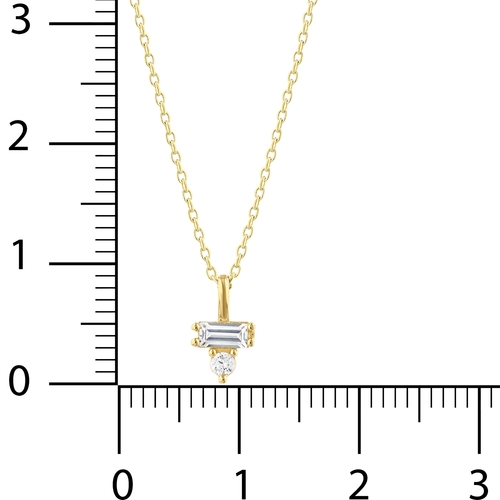 Minimal ve Baget Taşlı Kolye