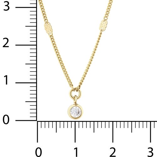 Yuvarlak Taşlı Aynalı Zincir Choker Kolye