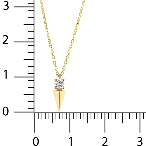 Kare Taşlı Kısa Piramit Kolye