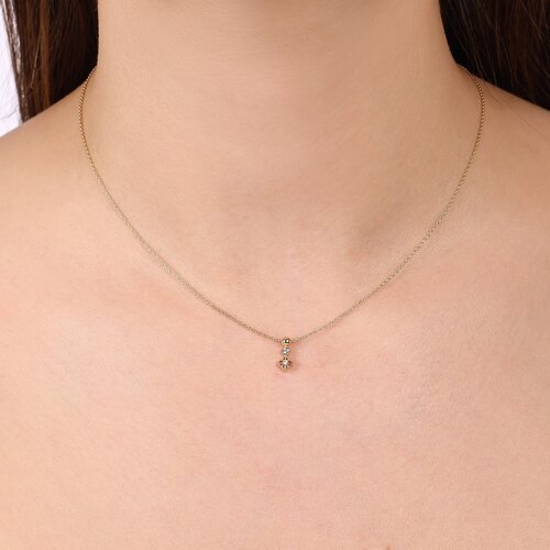 Minimal Taşlı Yoncalı Toplu Kolye