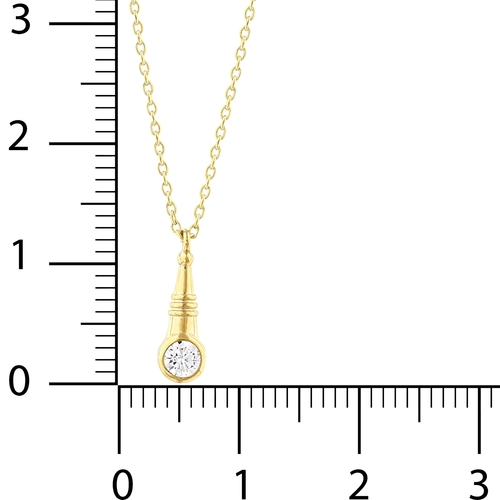 Taşlı Çizgili Konik Kolye