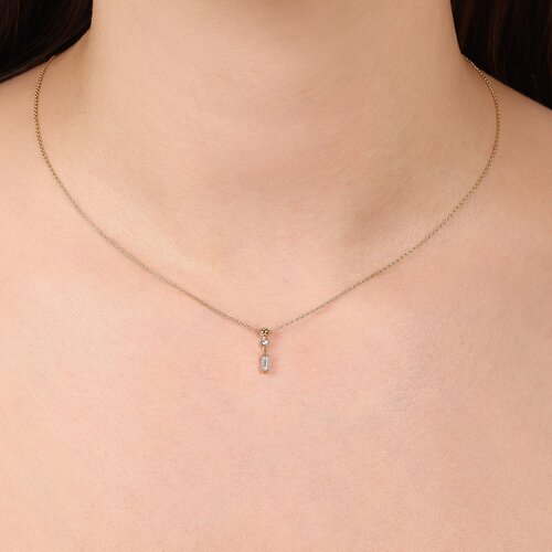 Minimal ve Baget Taşlı Çubuklu Toplu Kolye