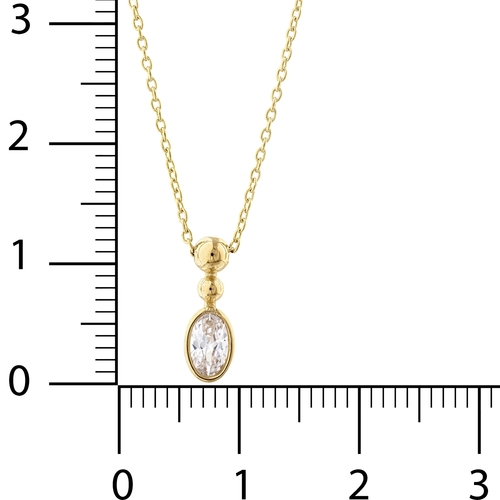 Oval Tek Taş Toplu Kolye