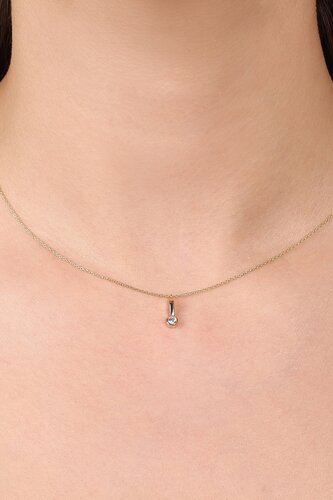 Yuvarlak Taşlı Çubuklu Kolye