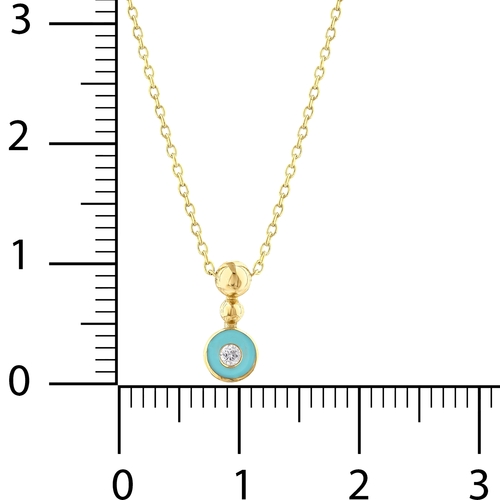 Turkuaz Mineli Taşlı Toplu Kolye