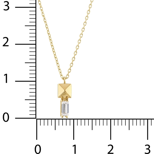 Baget Taşlı Kare Piramit Kolye