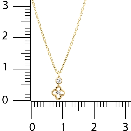 Minimal Taşlı Yonca Kolye