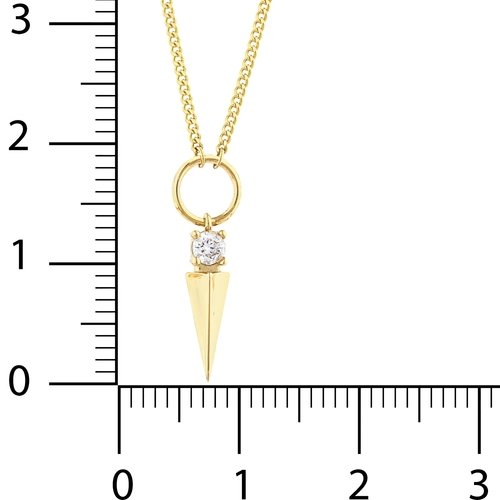 Kare Taşlı Uzun Piramit İnce Gurmet Zincir Halkalı Kolye