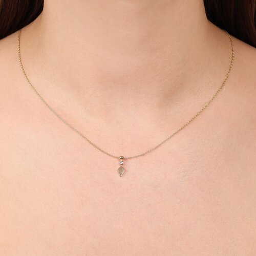 Minimal Taşlı Uzun Elmas Toplu Kolye