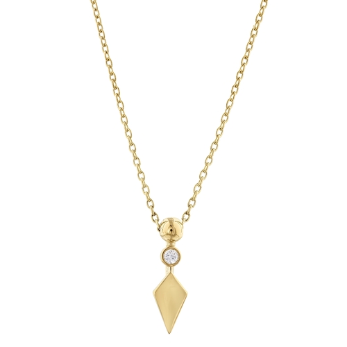 Minimal Taşlı Uzun Elmas Toplu Kolye