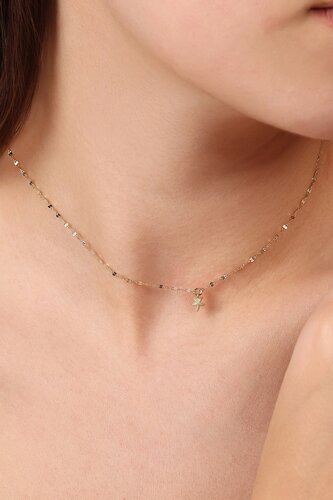Deniz Yıldızlı Ezme Forse Zincir Choker Kolye