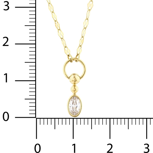 Oval Taşlı Ezme Forse Zincir Halkalı ve Toplu Kolye