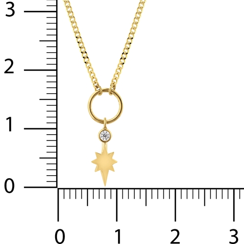 Minimal Taşlı Kutup Yıldızı İnce Gurmet Zincir Halkalı Kolye