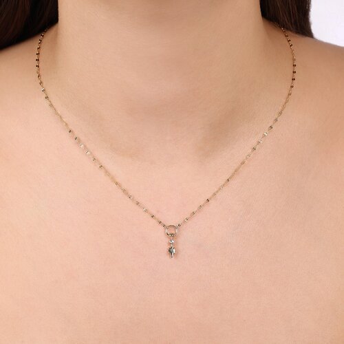 Minimal Taşlı Kutup Yıldızı Ezme Zincir Halkalı ve Toplu Kolye