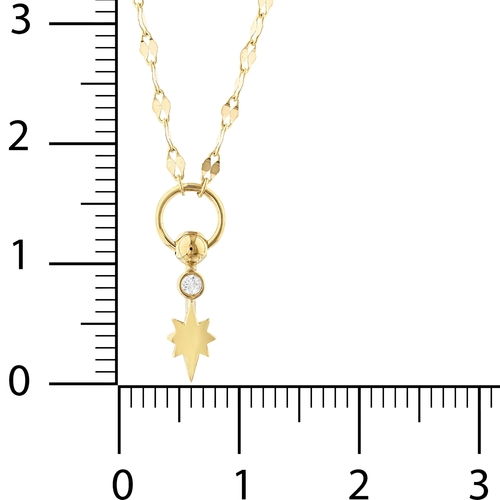 Minimal Taşlı Kutup Yıldızı Ezme Zincir Halkalı ve Toplu Kolye