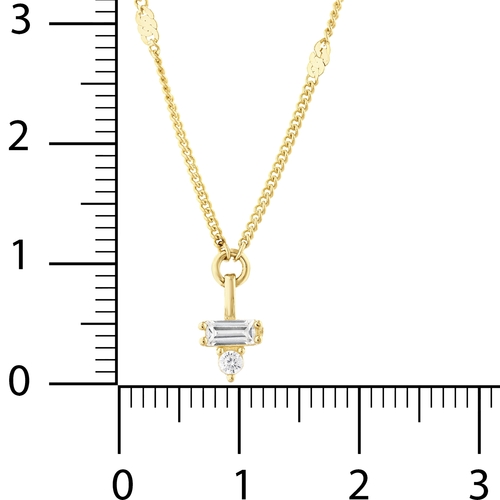 Minimal ve Baget Taşlı Aynalı Zincir Choker Kolye