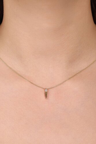 Kare Taşlı Uzun Üçgenli Kolye