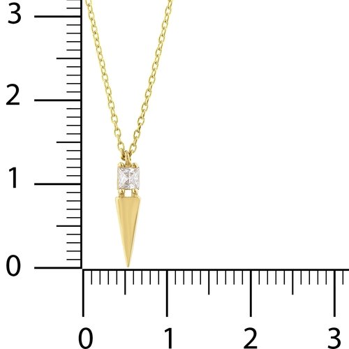 Kare Taşlı Uzun Üçgenli Kolye