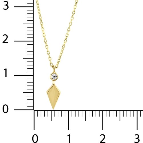 Minimal Taşlı Uzun Elmas Şekil Kolye