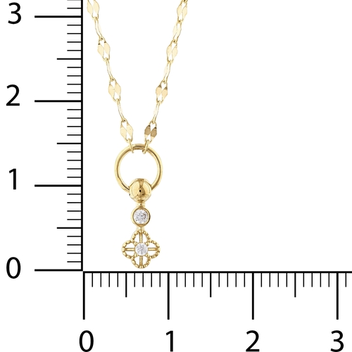 Minimal Taşlı Yoncalı Ezme Zincir Halkalı ve Toplu Kolye