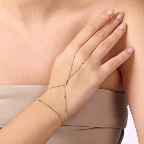 Taşlı Çizgili Konik Aynalı Zincir Tek Tur Şahmeran