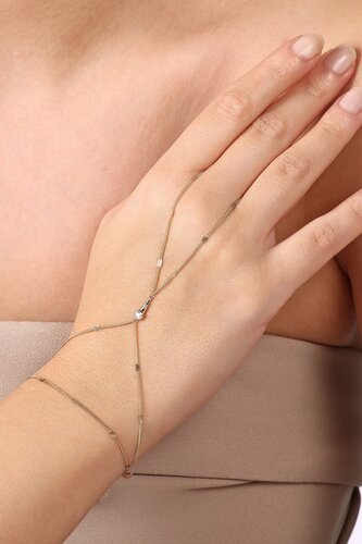 Taşlı Çizgili Konik Aynalı Zincir Tek Tur Şahmeran