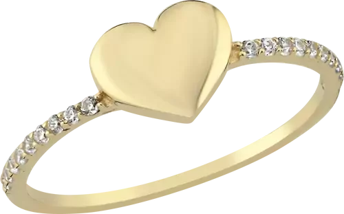 ALTIN KENAR KOLLARI TAŞLI KALP YÜZÜK