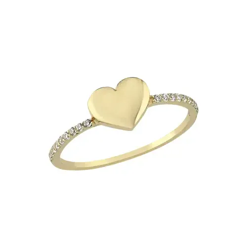 KENAR KOLLARI TAŞLI KALP YÜZÜK