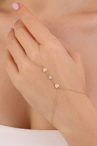 Ortası Taşlı Yıldızlı ve İki Kalpli Şahmeran