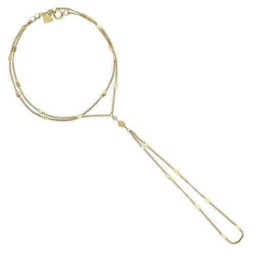 Minimal Taşlı Kutup Yıldızı Aynalı Zincir Tek Tur Şahmeran