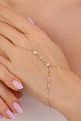 Ortası Tek Taşlı ve İki Kalpli Şahmeran