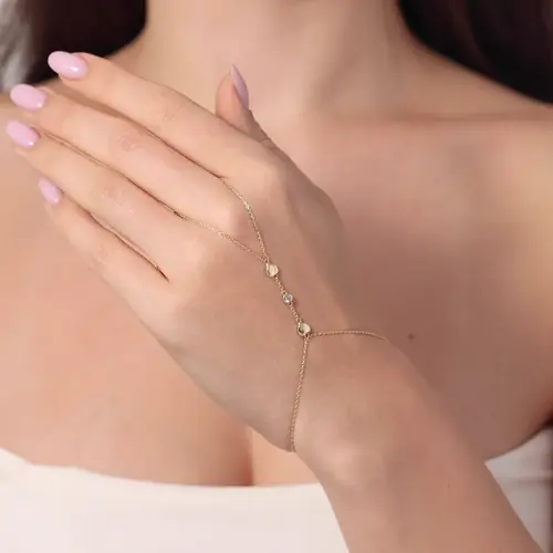 Ortası Tek Taşlı ve İki Kalpli Şahmeran