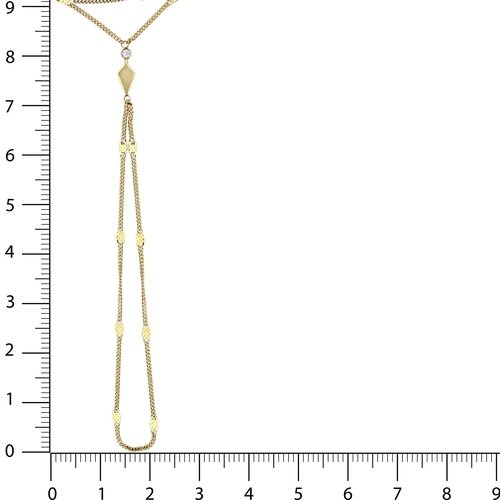 Minimal Taşlı Uzun Elmas Aynalı Zincir Tek Tur Şahmeran