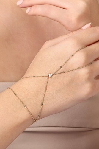 Minimal ve Baget Taşlı Aynalı Zincir Tek Tur Şahmeran