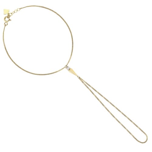 Taşlı Uzun Piramidik İnce Gurmet Zincir Şahmeran