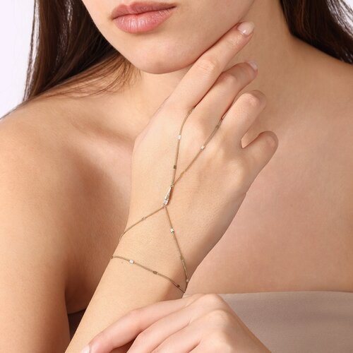 Taşlı Uzun Üçgenli Aynalı Zincir Tek Tur Şahmeran