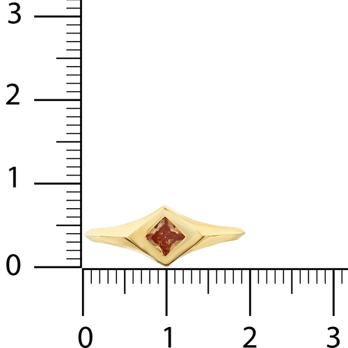 Turuncu Kare Taşlı Yüzük