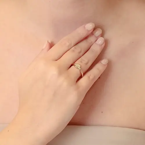 Teardrop-Shaped Stone Ring