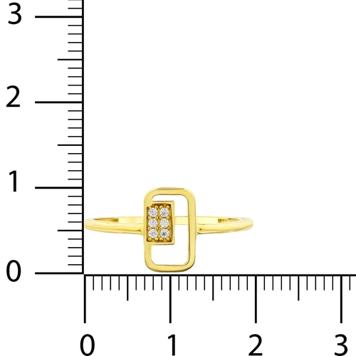 Dikdörtgen Taşlı Çerçeve Yüzük