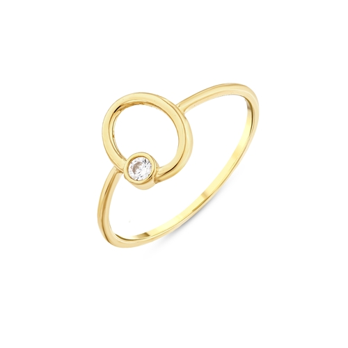 Minimal Taşlı Oval Çerçeve Yüzük