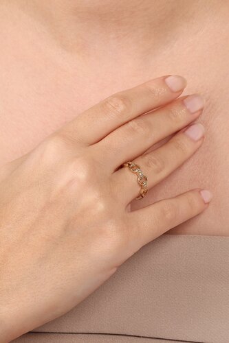 Taşlı ve Halkalı Zincir Yüzük