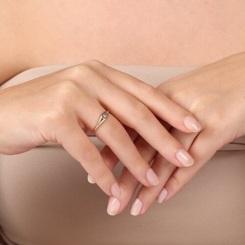 Açık Pembe Yuvarlak Taşlı Yüzük