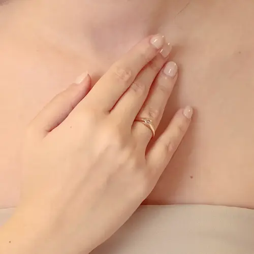 Light Pink Round Stone Ring